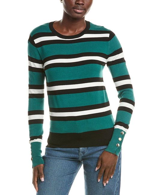 Magaschoni Green M Magaschoni Striped Pullover