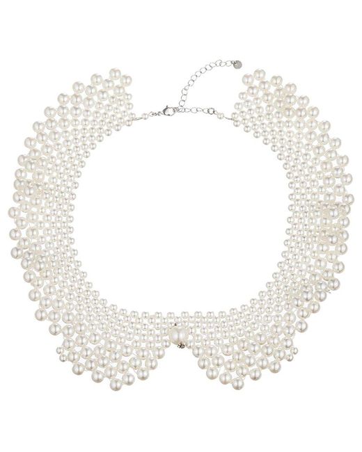 Eye Candy LA White Pearl Pearly Collar Statement Necklace