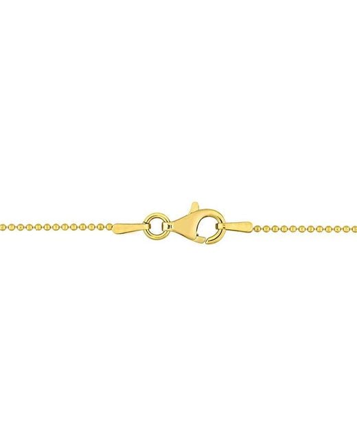 Italian Silver White 18K Over Ball Chain Bracelet