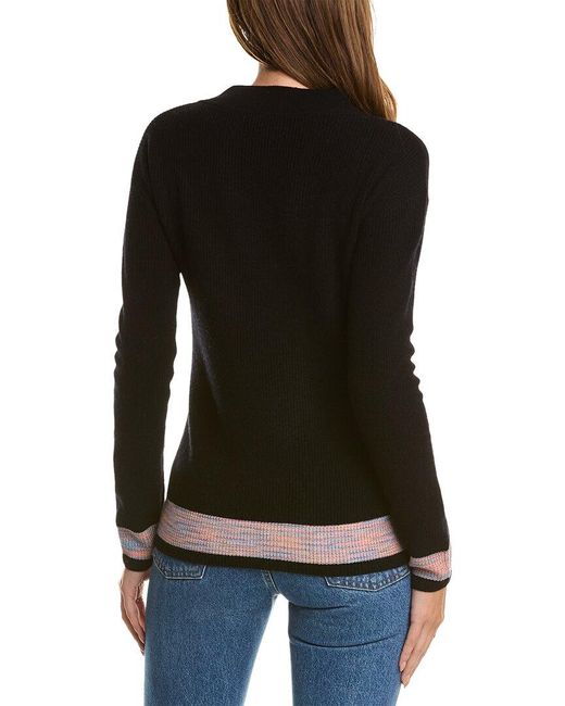 Kier + J Black Kier + J Tie-neck Wool & Cashmere-blend Sweater