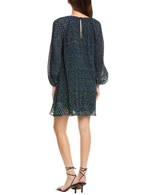 Madewell Blue Effie Accordion Pleated A-Line Dress