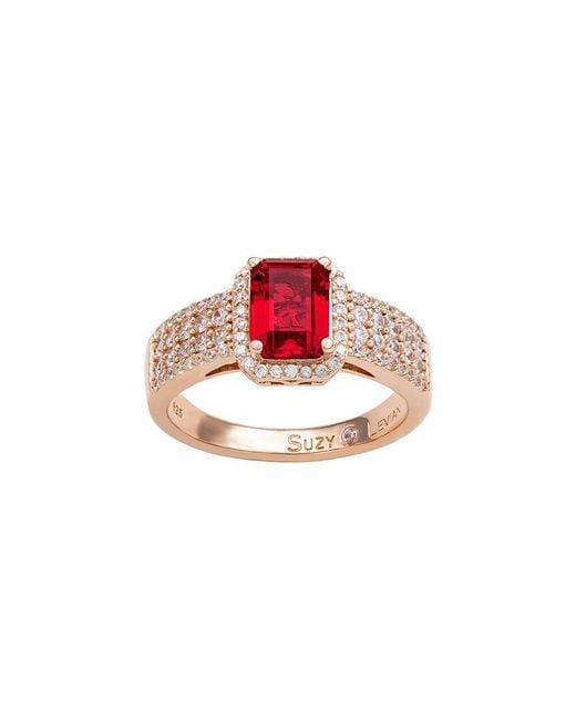 Suzy Levian CZ Jewelry Pink Suzy Levian Cz Cocktail Ring