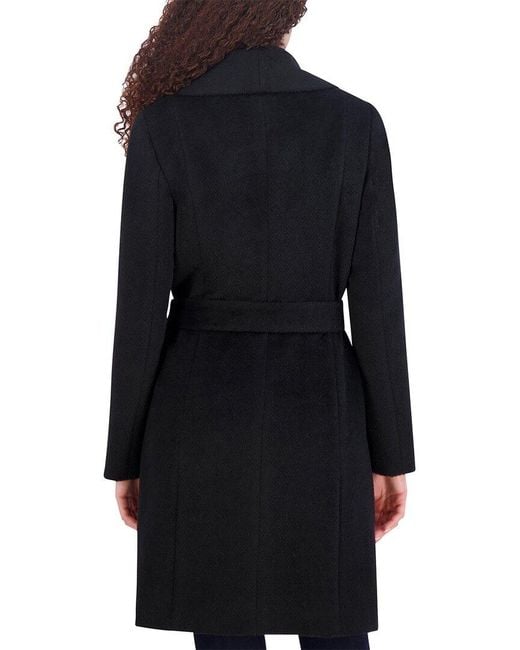 Cole Haan Alpaca Wool Blend Wrap Coat in Black Lyst