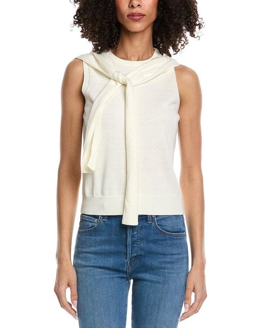 Vince Camuto Blue Shoulder Wrap Top