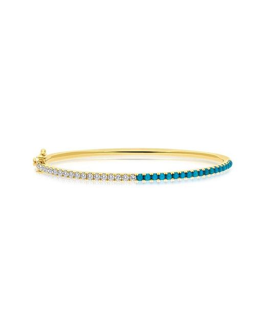 Sabrina Designs White 14k 1.48 Ct. Tw. Diamond & Turquoise Bangle