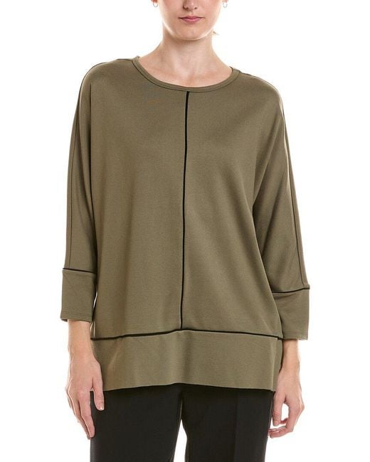 Jones New York Green Petite Dolman Sleeve Tunic