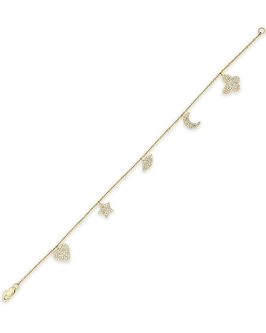 Sabrina Designs White 14k 0.58 Ct. Tw. Diamond Charm Bracelet