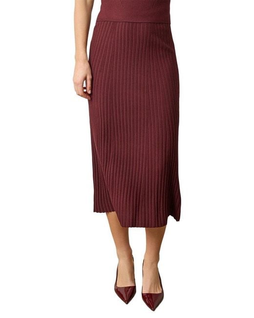 Lilla P Red Straight Rib Skirt