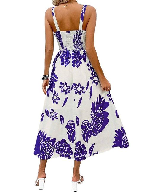 Kayla Paris Blue Printed Midi Dress