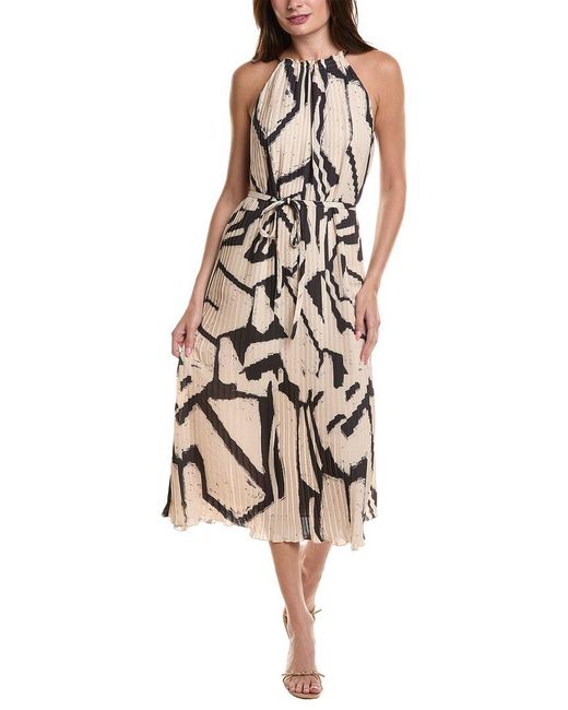 Bella Dahl White Pleated Halter Maxi Dress