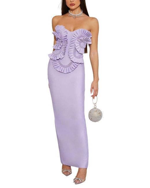 Dilireba Purple Solid Maxi Dress
