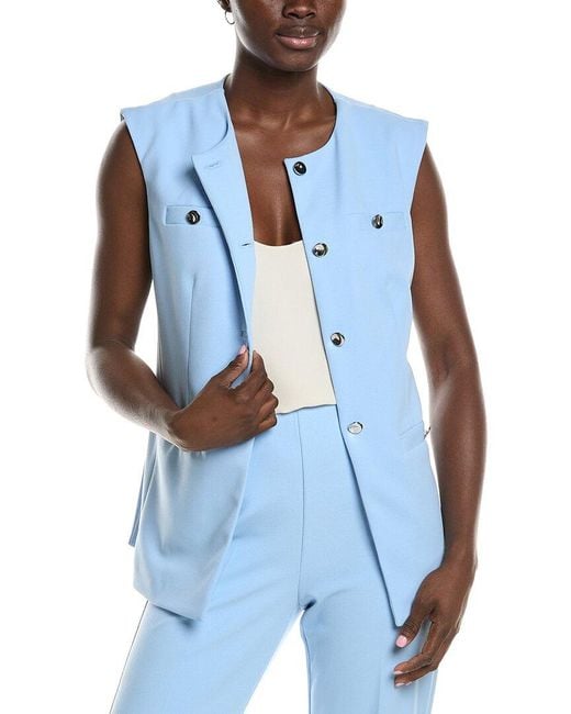 Anne Klein Blue Heavy Cool Crepe Vest