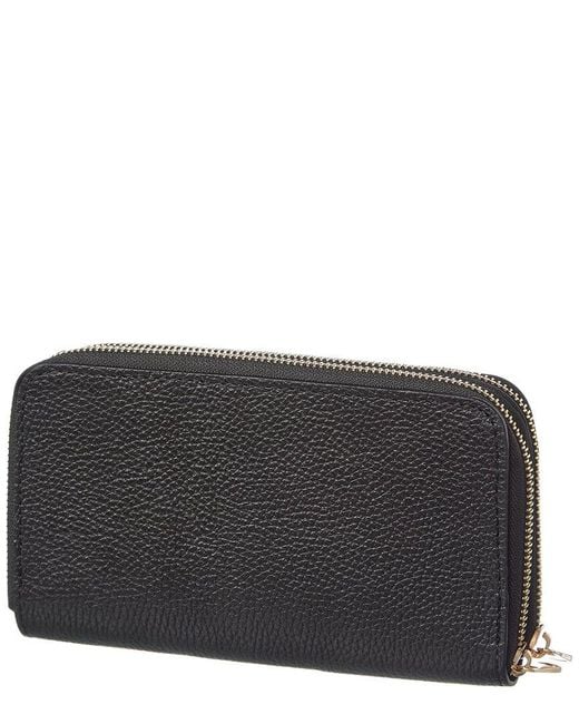 Persaman New York Black Xenia Zip Leather Continental Wallet