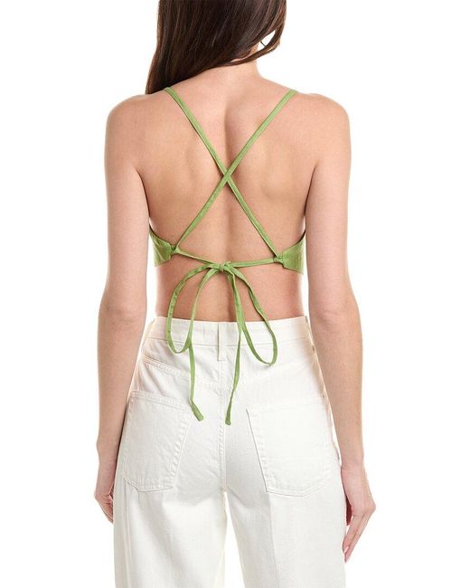 Hevron Green Celeste Linen Tank