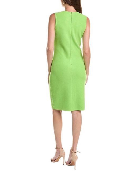 St. John Green Pique Crew Dress