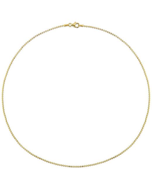 Italian Silver Metallic 18K Over Ball Chain Necklace