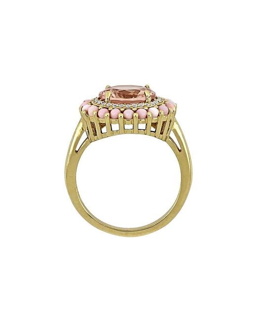 Rina Limor White 4.73 Ct. Tw. Lab-Grown Morganite Halo Ring