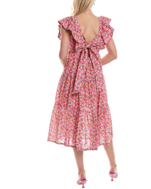 CROSBY BY MOLLIE BURCH Pink Eloise Tie Midi Dress