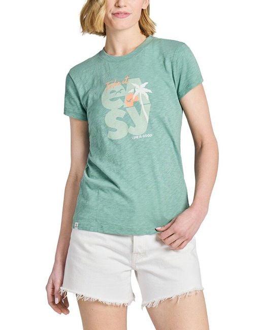Life Is Good. Blue Slub Slim Fit Tee