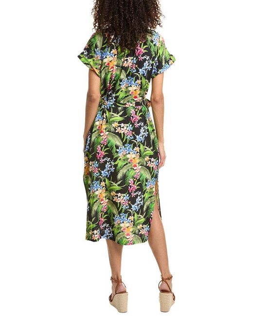 Tommy Bahama Green Breezy Blooms Midi Dress