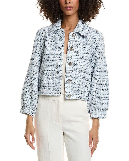 tyler boe Blue Harper Boucle Jacket