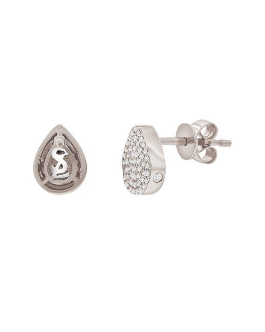 Suzy Levian Multicolor 14k 0.20 Ct. Tw. Diamond Pear Studs