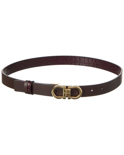 Ferragamo Brown Gancini Reversible & Adjustable Leather Belt