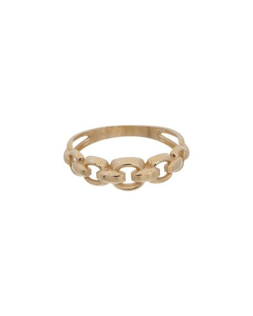 Italian Gold White 14K 6Mm Graduated Rolo Chain Ring