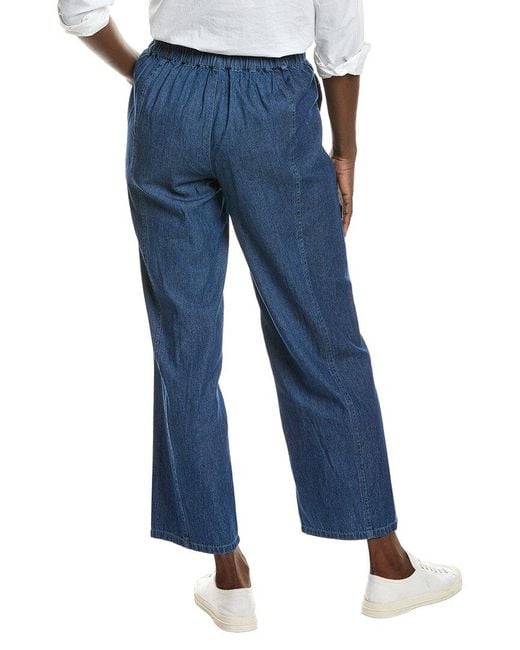 Anne Klein Blue Chambray Wide Leg Pant