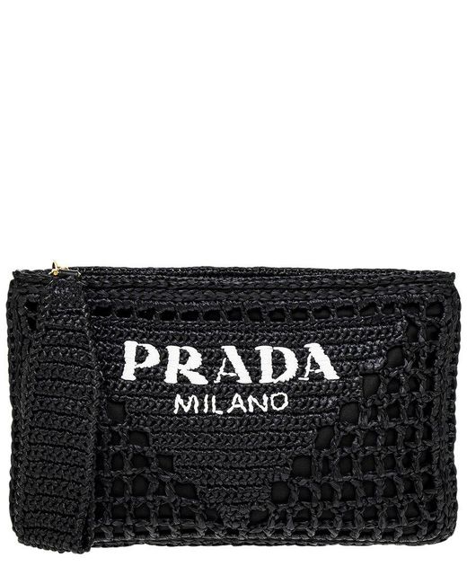 prada-logo-raffia-nylon-clutch-in-black-lyst