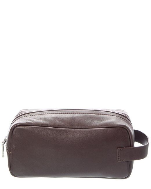 Vince Brown Leather Dopp Kit for men