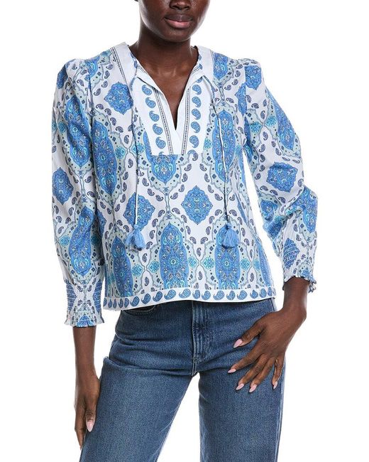 Sail To Sable Blue Tassel Front Top