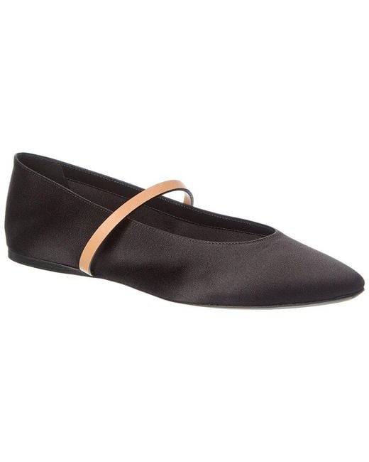 Saint Laurent Black Gio Satin Flat