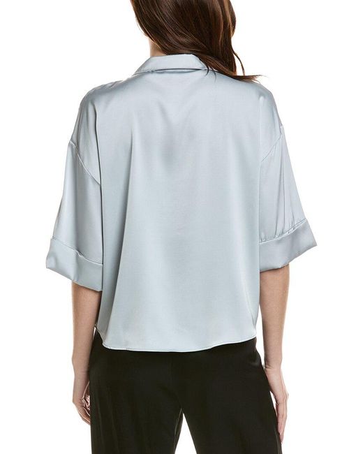Cece Gray Drop Shoulder Boxy Top