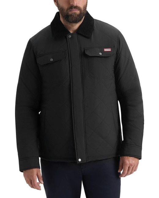 Hunter Black Bell Quilted Jacket for men