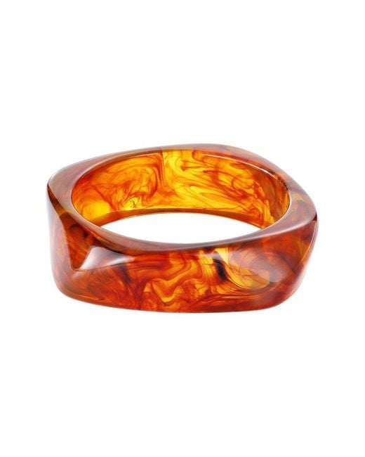 Adornia Orange Chunky Tortoise Cuff Bracelet