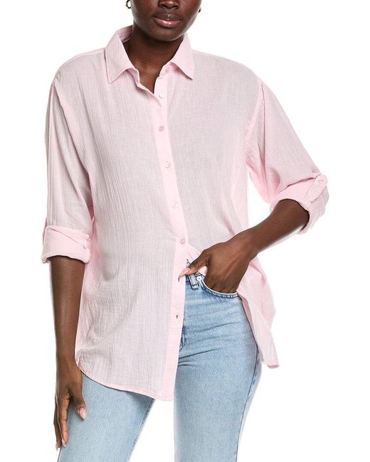 Elan Purple Button-Down Top