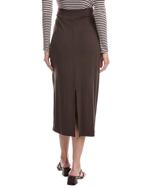 Vince Brown Pull-On Midi Skirt