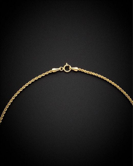 Italian Gold Black 14K Hollow Rope Necklace