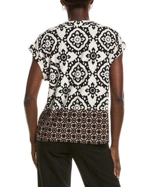 Vince Camuto Black Printed Blouse
