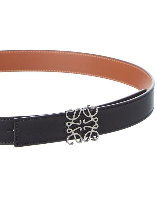 Loewe Brown Anagram Reversible Leather Belt