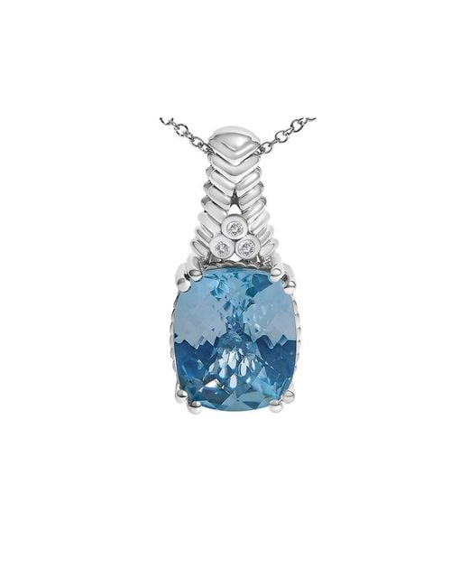 Haus of Brilliance Blue Diamond & Pendant Necklace