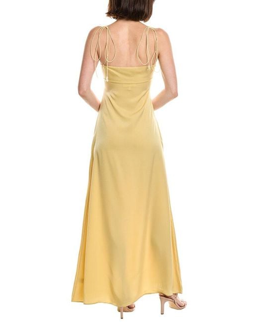 HL Affair Yellow One Shoulder Maxi Dress