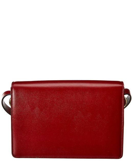 Gucci Red Torchon Double G Leather Shoulder Bag