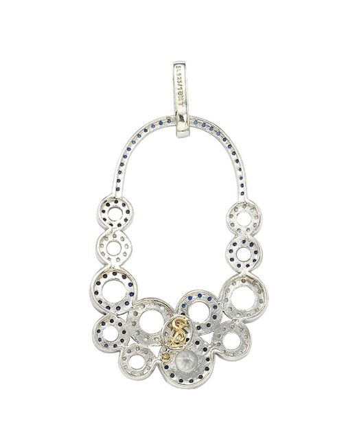 Suzy Levian White 18k & Silver 6.52 Ct. Tw. Sapphire Necklace