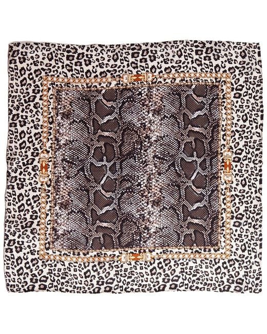 Blue Pacific Gray Safari Silk Square Neckerchief