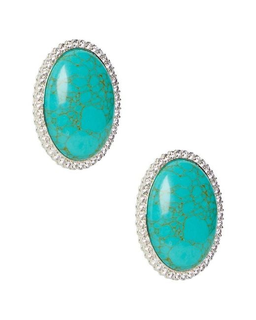 retroféte Blue Stone Stud Earrings