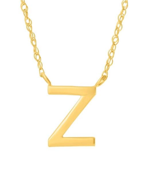 MaxColor Metallic 14K Initial Necklace