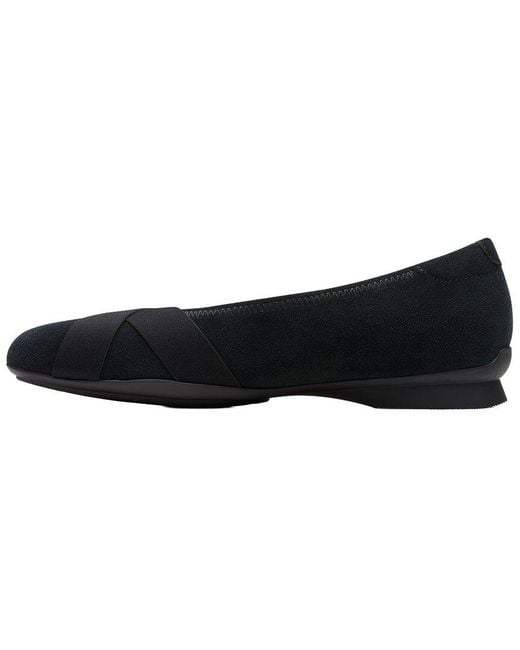 Clarks Black Jazmynn Gem Suede Ballet Flat