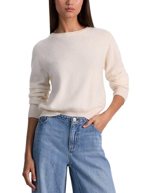 Alice + Olivia Blue Carolee Crewneck Cashmere-Blend Pullover